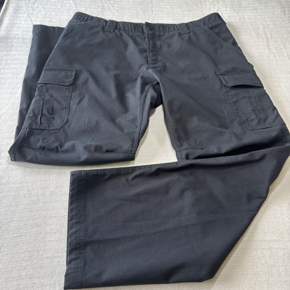 Under Armour Storm Tactical Patrol Cargo Pants Black Ripstop Loose Fit 40x34